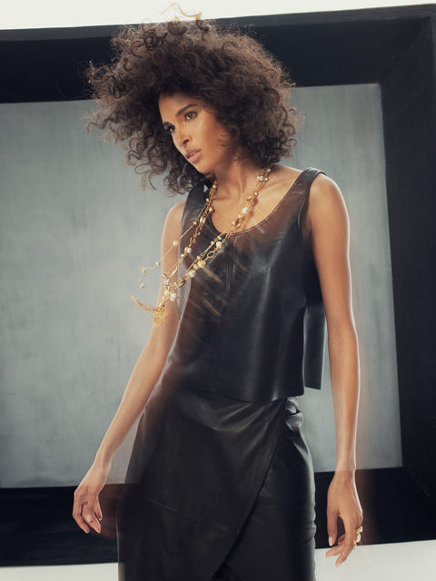 PORT ELIZABETH RECYCLED LEATHER TANK