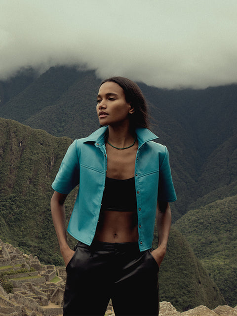 MOJAVE RECYCLED LEATHER TOP