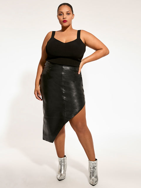 CURVE FALLON RECYCLED LEATHER SKIRT - AS by DF