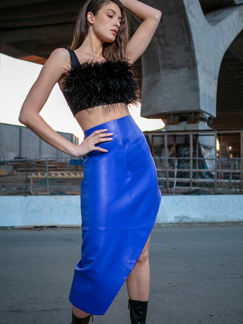 FALLON RECYCLED LEATHER SKIRT - AS by DF