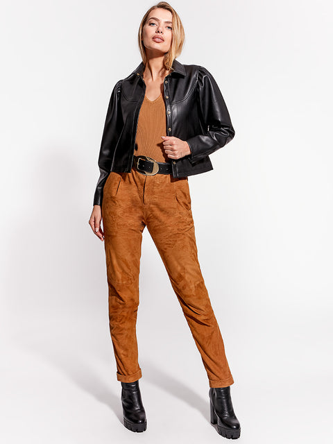 FALLON RECYCLED LEATHER SHACKET