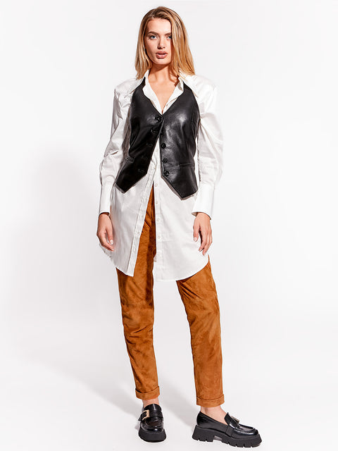 HAILEY RECYCLED LEATHER VEST - AS by DF