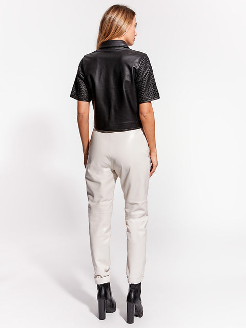 PIAZZA UPCYCLED LEATHER SHIRT