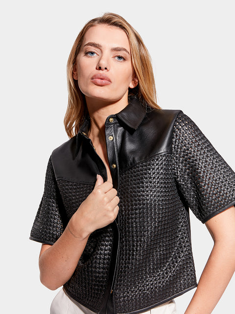 PIAZZA UPCYCLED LEATHER SHIRT