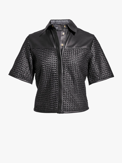 PIAZZA UPCYCLED LEATHER SHIRT