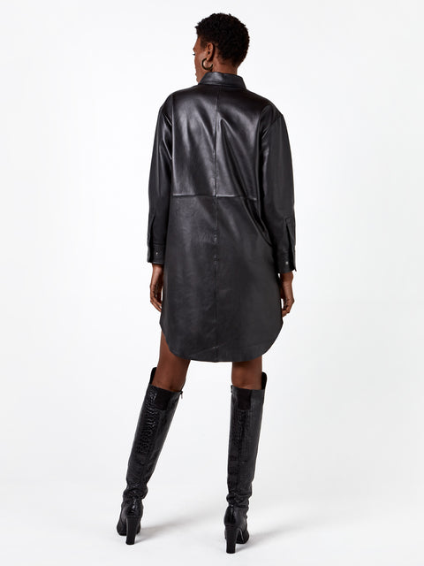 BONSOIR RECYCLED LEATHER SHIRTDRESS