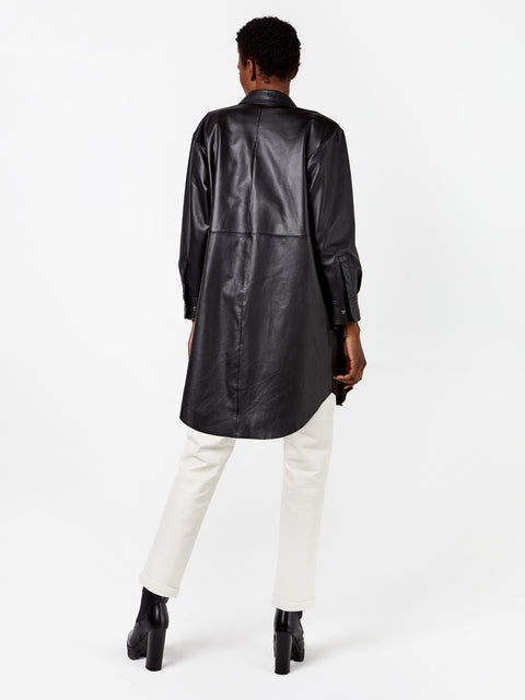 BONSOIR RECYCLED LEATHER SHIRTDRESS