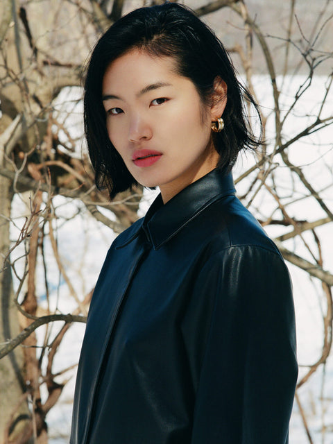 BONSOIR RECYCLED LEATHER SHIRTDRESS