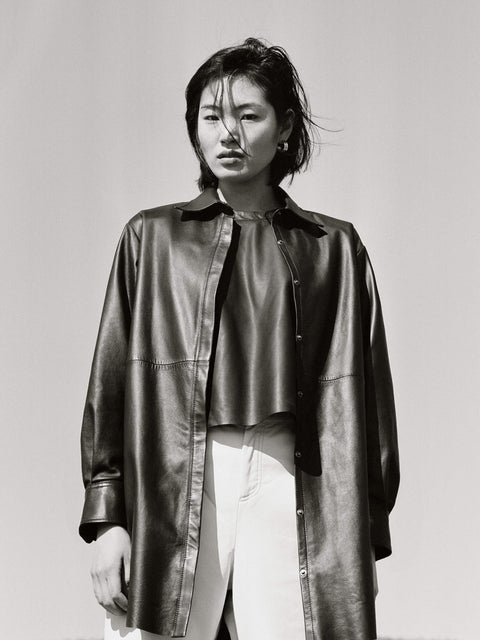 BONSOIR RECYCLED LEATHER SHIRTDRESS