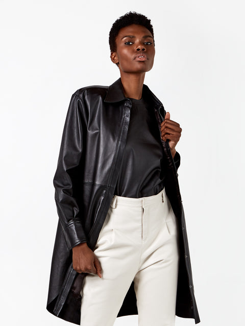 BONSOIR RECYCLED LEATHER SHIRTDRESS