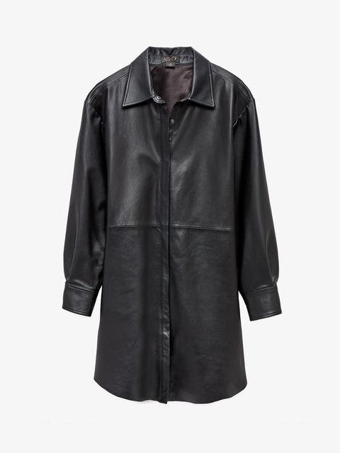 BONSOIR RECYCLED LEATHER SHIRTDRESS