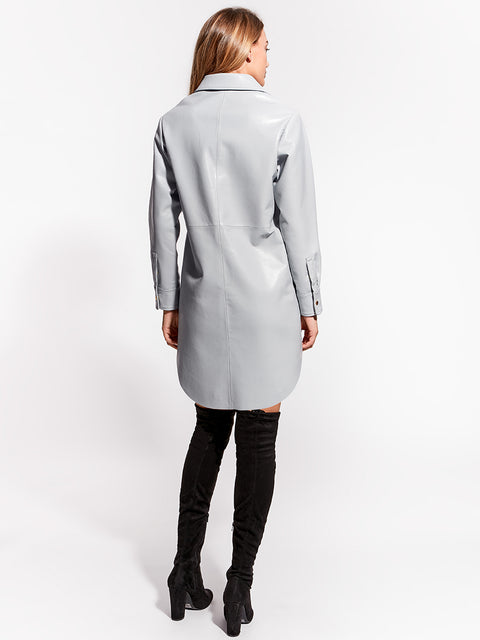 BONSOIR RECYCLED LEATHER SHIRTDRESS
