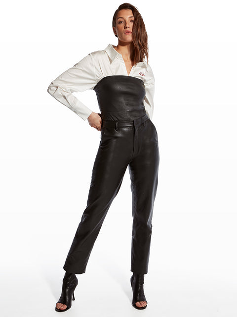 CINEMATIQUE STRETCH LEATHER BUSTIER - AS by DF