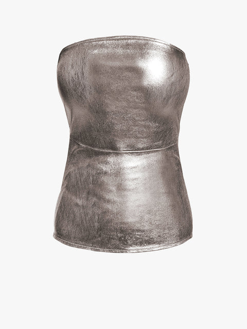 CINEMATIQUE STRETCH LEATHER BUSTIER - AS by DF