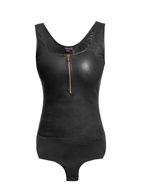 POPPY STRETCH LEATHER BODYSUIT