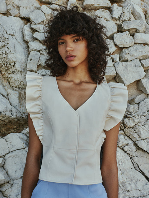 SYLVIA RECYCLED LEATHER TOP