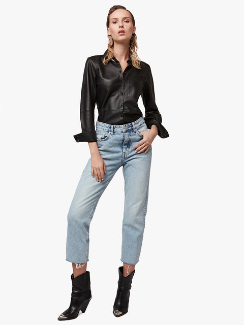 LA NUIT LEATHER BLOUSE