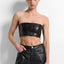 MAGRA RECYCLED LEATHER TOP