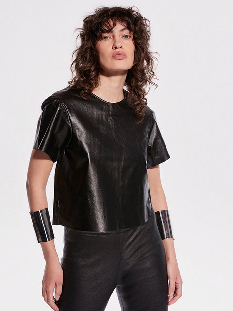 BECK UPCYCLED LEATHER TEE