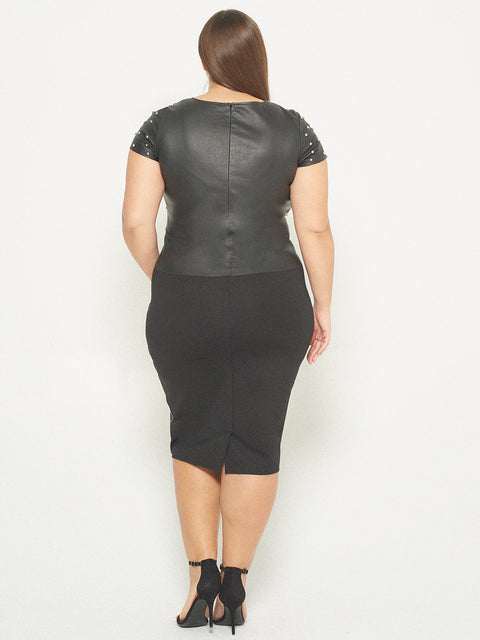 CURVE MARGOT STRETCH LEATHER TEE