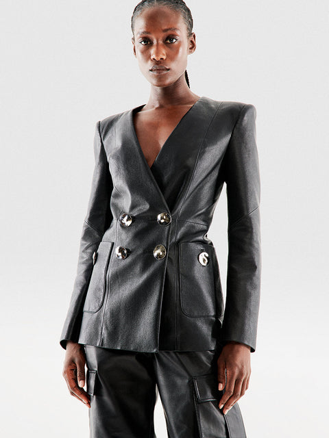CURVE CLAUDE RECYCLED LEATHER BLAZER