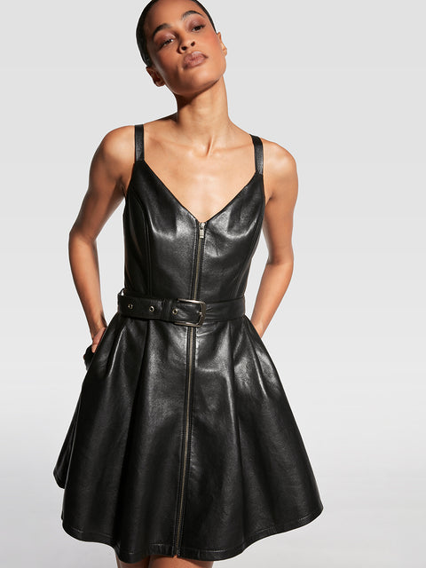MIKELA RECYCLED LEATHER DRESS