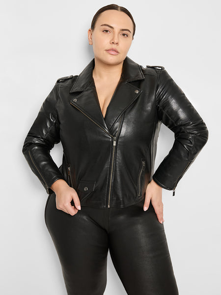 ジャケット・アウター vintage curve stitch leather jacket 2231r11376-10-crv2_cult-