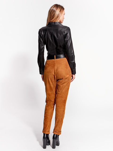 LA NUIT LEATHER BLOUSE
