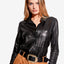 LA NUIT LEATHER BLOUSE