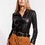 LA NUIT LEATHER BLOUSE