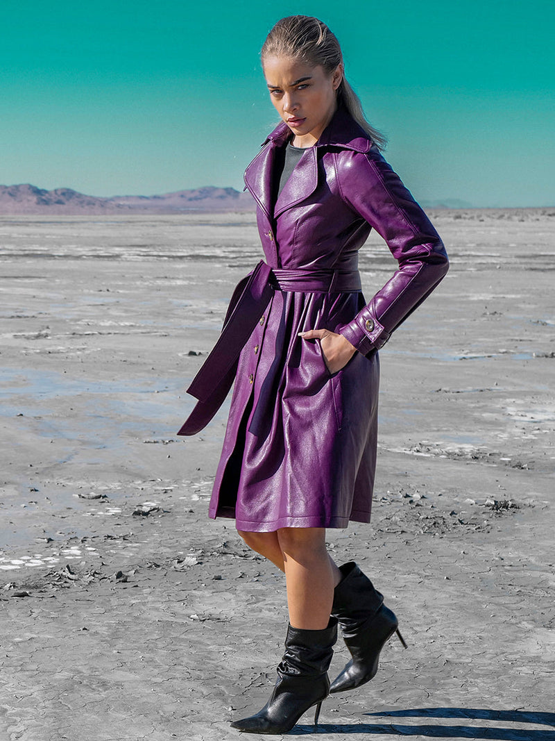 CURVE DARCY RECYCLED LEATHER TRENCH