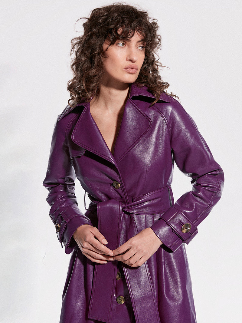 DARCY RECYCLED LEATHER TRENCH