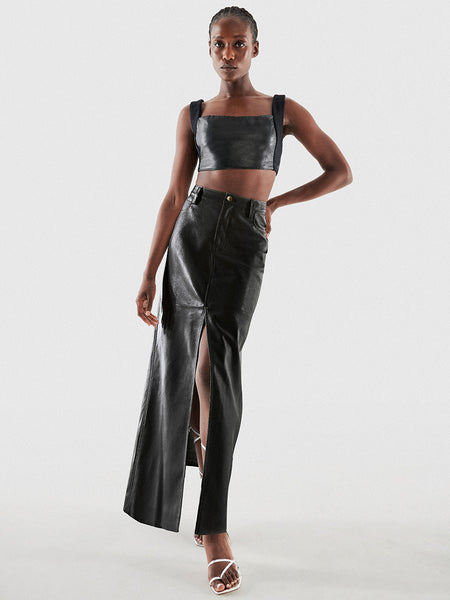 IMOGEN LEATHER SKIRT – AS by DF