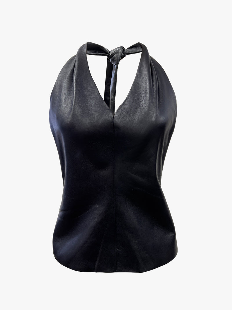 CASSIDY RECYCLED LEATHER TOP