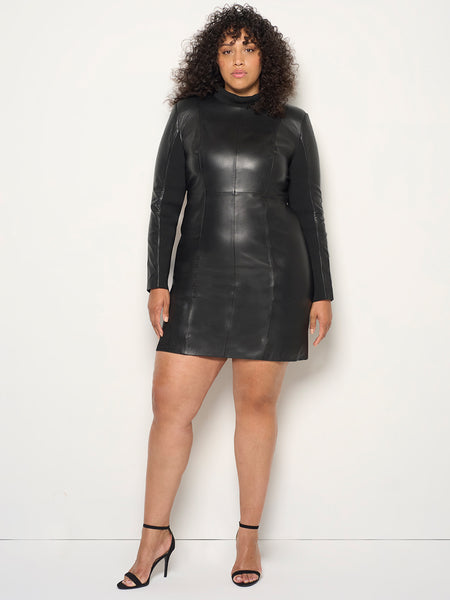 As by DF Women's The Lbd Upcycled Leather Dress - Black