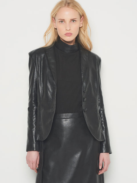 CURVE DENISE UPCYCLED TAILORD LEATHER BLAZER