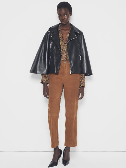 FAITH RECYCLED LEATHER MOTO CAPE