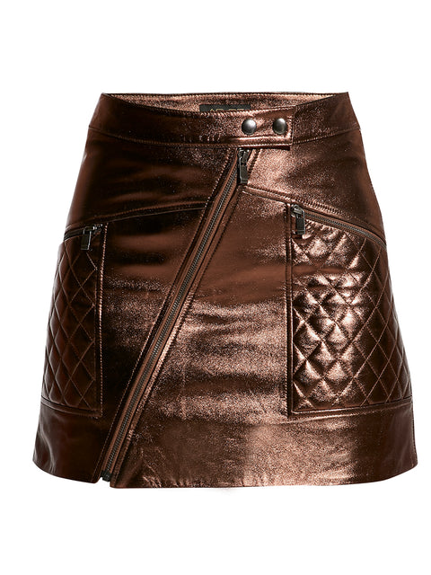 ELODIE UPCYCLED LEATHER SKIRT