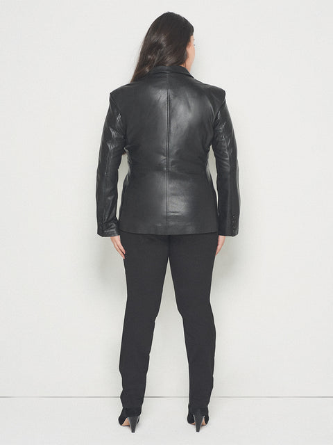 CURVE DENISE TAILORED RECYCLED LEATHER BLAZER