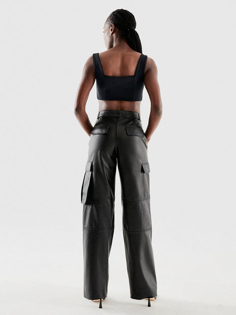 COLE UPCYCLED LEATHER CARGO PANTS