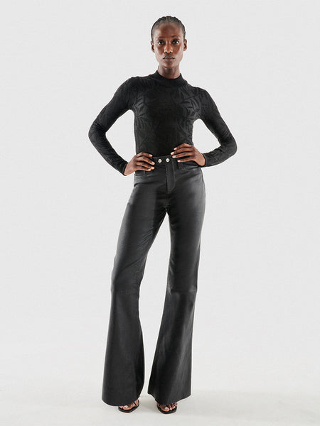 ROBBIE STRETCH LEATHER FLARES – AS by DF