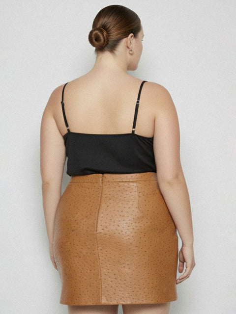 CURVE NADINE UPCYCLED LEATHER SKIRT