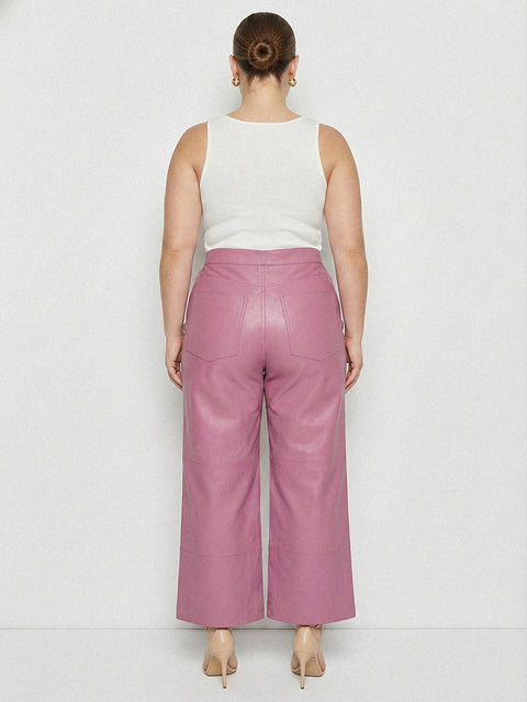 CURVE RUBY UPCYCLED LEATHER WIDE LEG JEANS