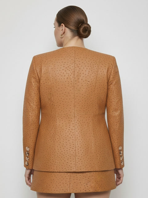 CURVE NADINE UPCYCLED LEATHER BLAZER