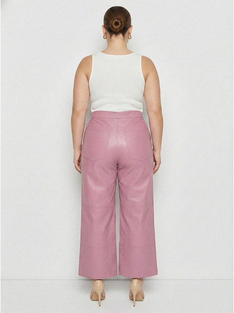 CURVE RUBY UPCYCLED LEATHER WIDE LEG JEANS