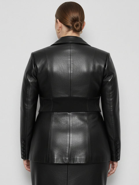 CURVE AMOUR RECYCLED LEATHER BLAZER