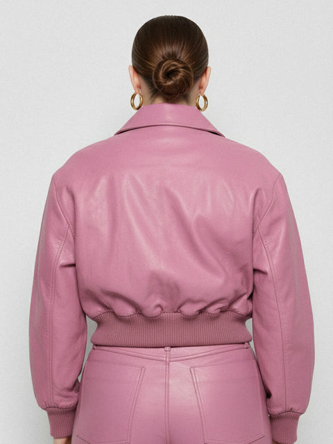 CURVE FLORENCE UPCYCLED LEATHER BOMBER JACKET