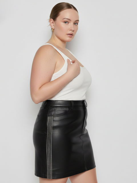 CURVE RYDER UPCYCLED LEATHER SKIRT