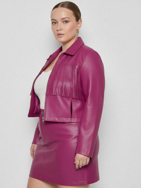 CURVE JEREMIAH UPCYCLED LEATHER FRINGE JACKET