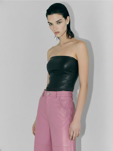 CINEMATIQUE STRETCH LEATHER BUSTIER - AS by DF